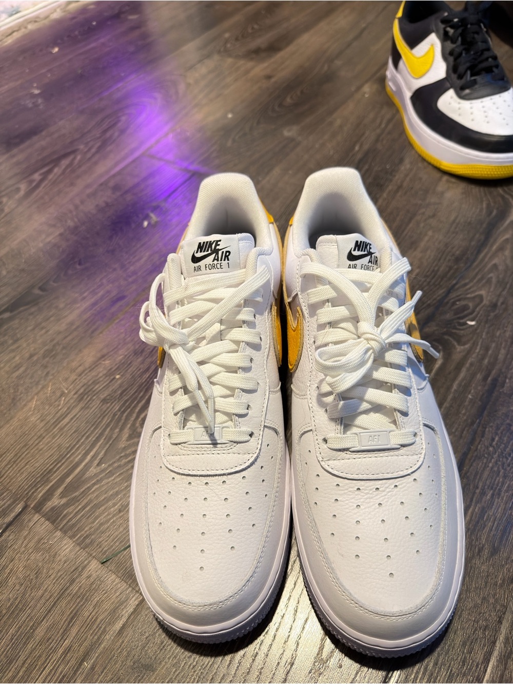 Nike Air Force 1 White and Yellow Air Force 1 Sneakers